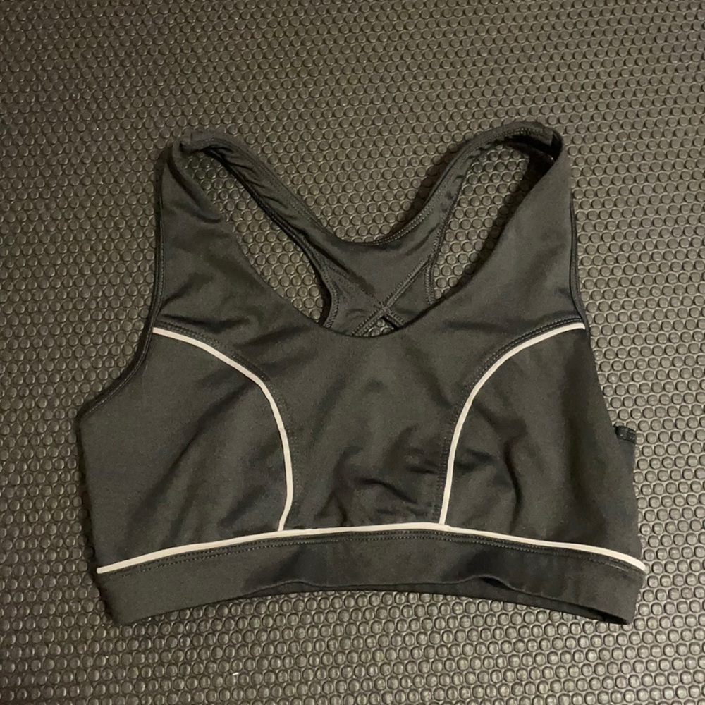 Sleek black sports bra
